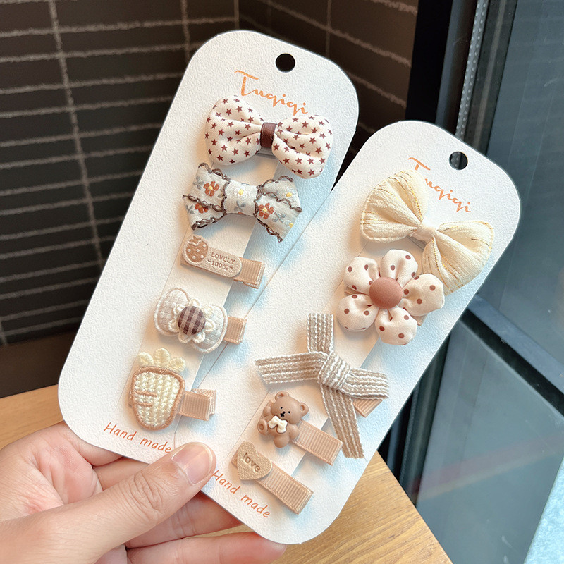 5kom/set Ukosnice za djevojčice s mašnama Slatki cvjetni točkasti medvjed Dječje kopče za kosu Dječje ukosnice Dodaci za kosu za bebe