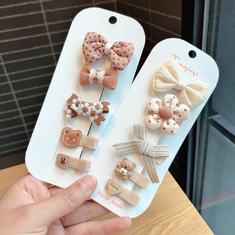 5kom/set Ukosnice za djevojčice s mašnama Slatki cvjetni točkasti medvjed Dječje kopče za kosu Dječje ukosnice Dodaci za kosu za bebe