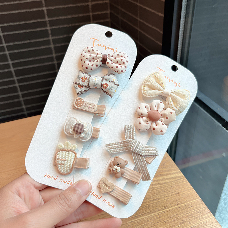 5kom/set Ukosnice za djevojčice s mašnama Slatki cvjetni točkasti medvjed Dječje kopče za kosu Dječje ukosnice Dodaci za kosu za bebe