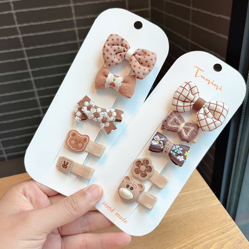 5kom/set Ukosnice za djevojčice s mašnama Slatki cvjetni točkasti medvjed Dječje kopče za kosu Dječje ukosnice Dodaci za kosu za bebe