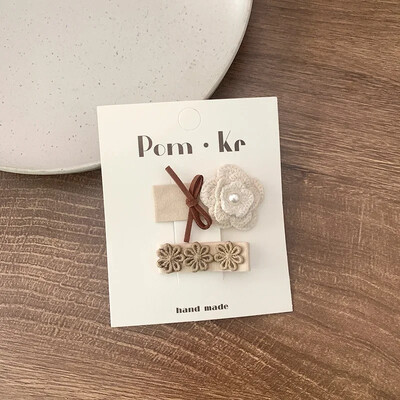 2бр. Дантелени щипки за коса с цветя Принцеса Щипки за коса с лък за момиченце Бели корейски щипки за коса за новородени Аксесоари за коса Детски щипки за коса