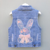 Gyerekruhák Fiúk Lányok Cowboy Tavaszi Őszi Mellény Fiúk Mellény Gyerekek Alkalmi Jean kabát Lány Felsők Babakabát Kék 3-12 év