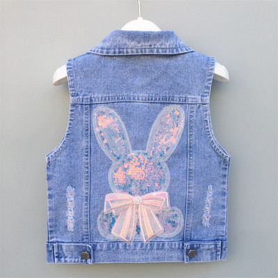 Gyerekruhák Fiúk Lányok Cowboy Tavaszi Őszi Mellény Fiúk Mellény Gyerekek Alkalmi Jean kabát Lány Felsők Babakabát Kék 3-12 év