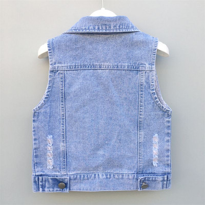 Gyerekruhák Fiúk Lányok Cowboy Tavaszi Őszi Mellény Fiúk Mellény Gyerekek Alkalmi Jean kabát Lány Felsők Babakabát Kék 3-12 év