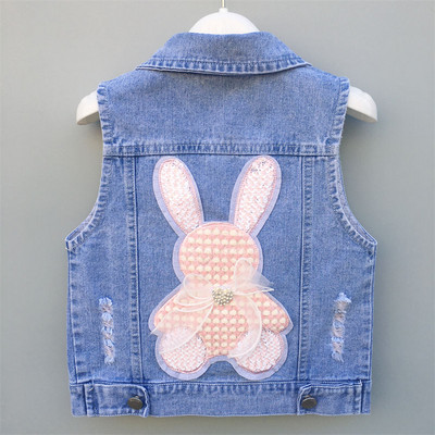 Gyerekruhák Fiúk Lányok Cowboy Tavaszi Őszi Mellény Fiúk Mellény Gyerekek Alkalmi Jean kabát Lány Felsők Babakabát Kék 3-12 év
