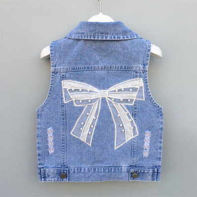 Gyerekruhák Fiúk Lányok Cowboy Tavaszi Őszi Mellény Fiúk Mellény Gyerekek Alkalmi Jean kabát Lány Felsők Babakabát Kék 3-12 év