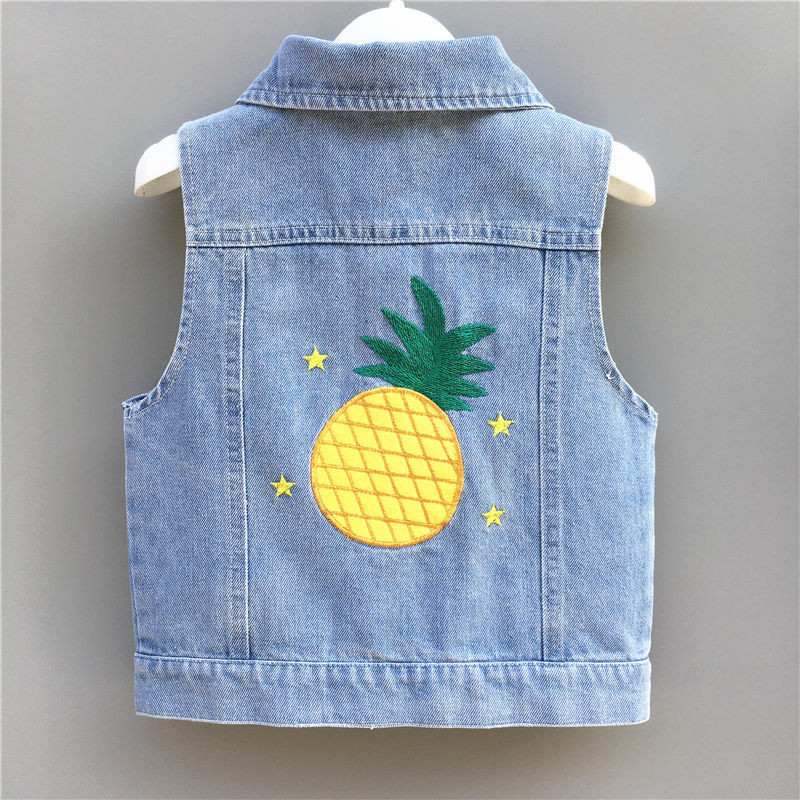 Gyerekruhák Fiúk Lányok Cowboy Tavaszi Őszi Mellény Fiúk Mellény Gyerekek Alkalmi Jean kabát Lány Felsők Babakabát Kék 3-12 év