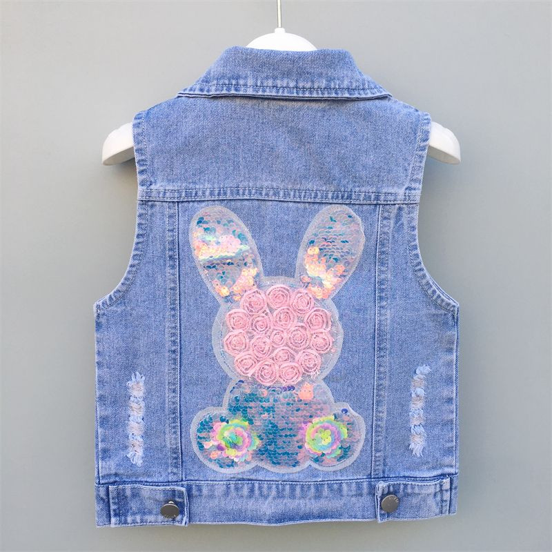 Gyerekruhák Fiúk Lányok Cowboy Tavaszi Őszi Mellény Fiúk Mellény Gyerekek Alkalmi Jean kabát Lány Felsők Babakabát Kék 3-12 év