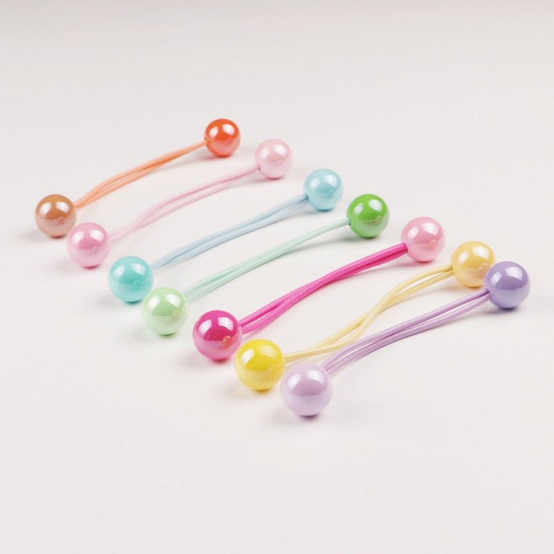 2 τμχ/ παρτίδα Αλογοουρά Μπαλάκια για Κορίτσια Ελαστικά Μαλλιά Πολύχρωμες Μπάλες Πομ Σχοινί Μαλλιών Παιδικά Αξεσουάρ Μαλλιών