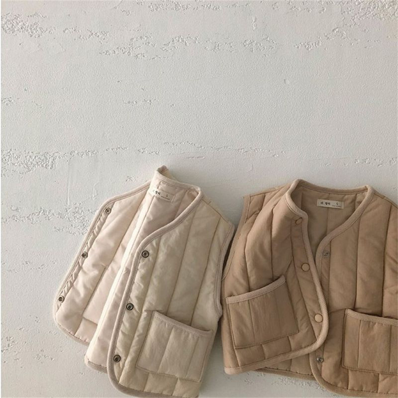 2023 Őszi Téli Gyermek fiúk Lányok Meleg Mellény Tömör pamut Mellények Gyerekeknek Gyermek Felsőruházat AA6407