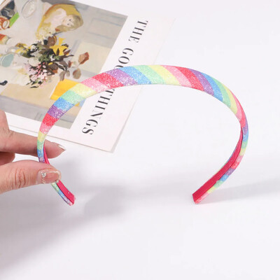 1 τμχ Νέες κορδέλες κεφαλής για κορίτσια Rainbow Sparkly κρίκους για τα μαλλιά Hairband πούλιες πολύχρωμες κορδέλες για τα μαλλιά με αστέρια αξεσουάρ για μωρά Δώρο