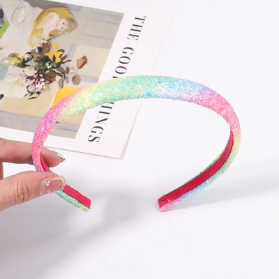 1 τμχ Νέες κορδέλες κεφαλής για κορίτσια Rainbow Sparkly κρίκους για τα μαλλιά Hairband πούλιες πολύχρωμες κορδέλες για τα μαλλιά με αστέρια αξεσουάρ για μωρά Δώρο
