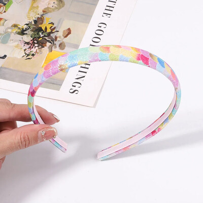1 τμχ Νέες κορδέλες κεφαλής για κορίτσια Rainbow Sparkly κρίκους για τα μαλλιά Hairband πούλιες πολύχρωμες κορδέλες για τα μαλλιά με αστέρια αξεσουάρ για μωρά Δώρο
