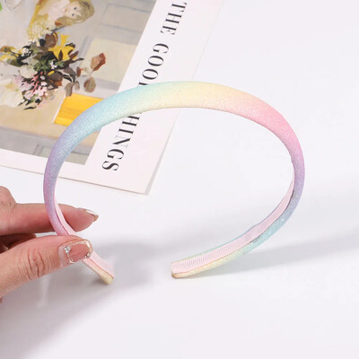1 τμχ Νέες κορδέλες κεφαλής για κορίτσια Rainbow Sparkly κρίκους για τα μαλλιά Hairband πούλιες πολύχρωμες κορδέλες για τα μαλλιά με αστέρια αξεσουάρ για μωρά Δώρο