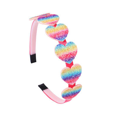 1 τμχ Νέες κορδέλες κεφαλής για κορίτσια Rainbow Sparkly κρίκους για τα μαλλιά Hairband πούλιες πολύχρωμες κορδέλες για τα μαλλιά με αστέρια αξεσουάρ για μωρά Δώρο