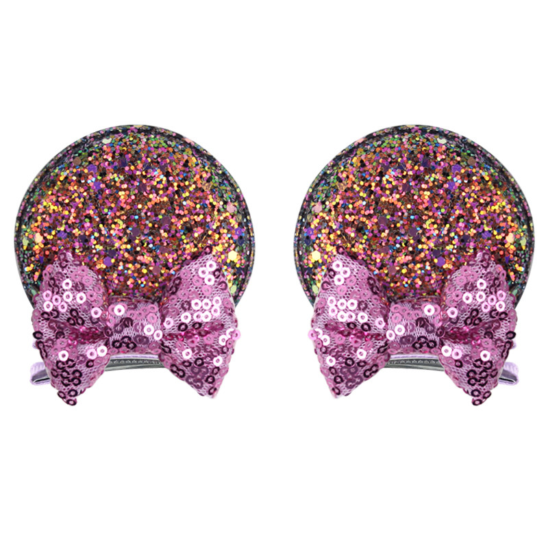 Új színek Klasszikus Disney Fülek Hajkapcsok Lányok Minnie Egér flitter masni Hajtartozékok Csillogó Party Fesztivál Hajszárak 2024