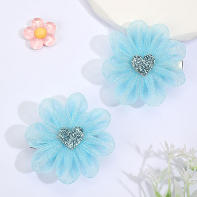 2 DB Új Gyerek Haj Virág Clipek Hálós Chiffon Boutique Hajtűk Divat Hajkiegészítők Baba Hajcsat Lányok Ruházat Fejfedők