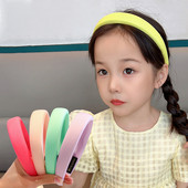 2023 New Children Lovely Headband Kids Γλυκά αξεσουάρ για τα μαλλιά Βρεφικά κορίτσια Χαριτωμένο σφουγγάρι καραμέλα με ευρεία άκρη φθορίζον μασίφ στεφάνι μαλλιών