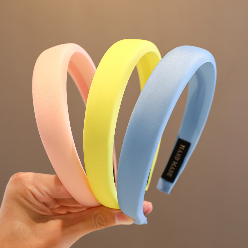 2023 New Children Lovely Headband Kids Γλυκά αξεσουάρ για τα μαλλιά Βρεφικά κορίτσια Χαριτωμένο σφουγγάρι καραμέλα με ευρεία άκρη φθορίζον μασίφ στεφάνι μαλλιών