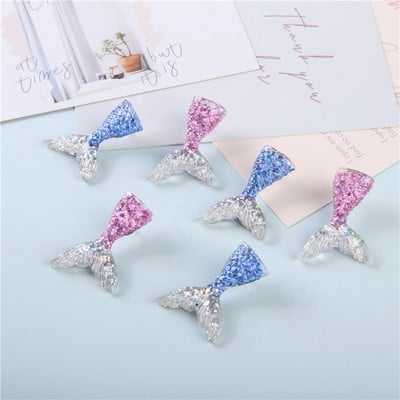 6PCS Cute Shiny Glitter Mermaid Tail Thumbtack Creative Resin Push Pin Decor Korķa tāfele Foto grafiks Karte Biroja fiksētās preces