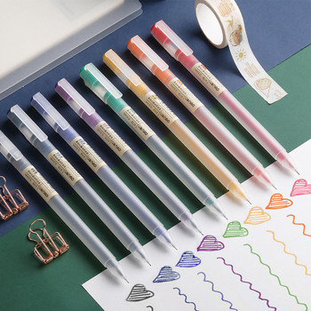 Деликатес 12 бр./компл. гел химикалки набор от училищни химикалки химикал 0,5 мм цветно мастило канцеларски материали ученически консумативи писалка на водна основа Инструменти за рисуване