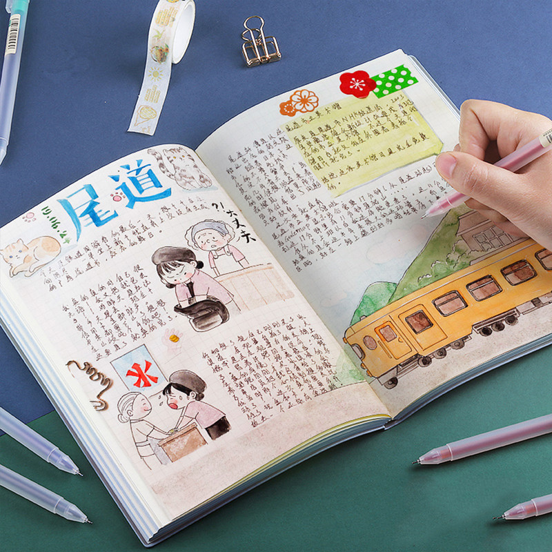 Deli 12Pcs/Set Gel στυλό Σχολικά στυλό Σετ στυλό 0,5mm Έγχρωμο μελάνι Γραφική ύλη Student Supplies Εργαλεία ζωγραφικής γραφής στυλό με βάση το νερό