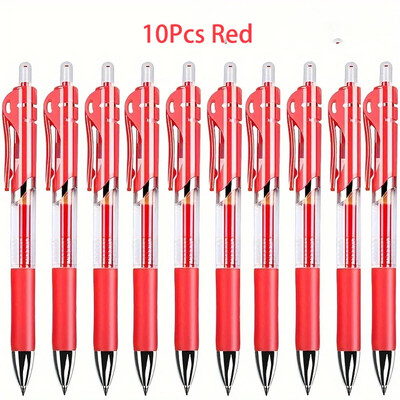 10PCS Στυλό τζελ υψηλής χωρητικότητας Stationery Kawaii Στυλό γραφής Μαύρο/κόκκινο/μπλε Μελάνι 0,5mm Μπλε Στυλό Γραφείου Σχολικά Προμήθειες