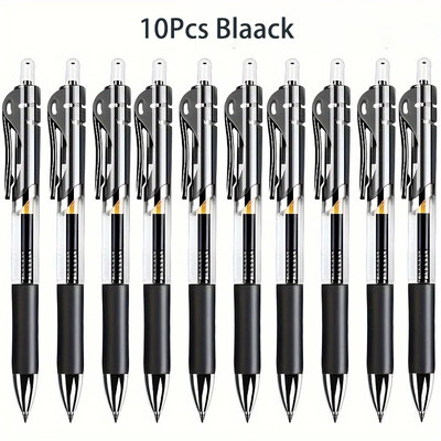 10PCS Στυλό τζελ υψηλής χωρητικότητας Stationery Kawaii Στυλό γραφής Μαύρο/κόκκινο/μπλε Μελάνι 0,5mm Μπλε Στυλό Γραφείου Σχολικά Προμήθειες
