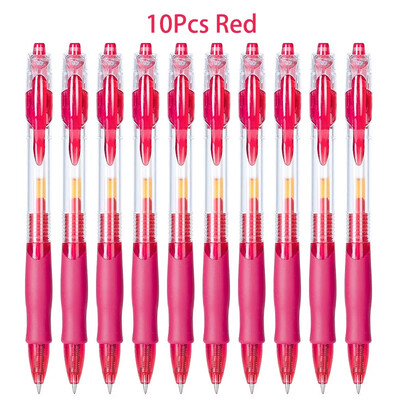 10PCS Στυλό τζελ υψηλής χωρητικότητας Stationery Kawaii Στυλό γραφής Μαύρο/κόκκινο/μπλε Μελάνι 0,5mm Μπλε Στυλό Γραφείου Σχολικά Προμήθειες
