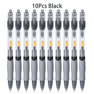 10PCS Στυλό τζελ υψηλής χωρητικότητας Stationery Kawaii Στυλό γραφής Μαύρο/κόκκινο/μπλε Μελάνι 0,5mm Μπλε Στυλό Γραφείου Σχολικά Προμήθειες
