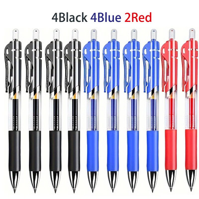 10PCS Στυλό τζελ υψηλής χωρητικότητας Stationery Kawaii Στυλό γραφής Μαύρο/κόκκινο/μπλε Μελάνι 0,5mm Μπλε Στυλό Γραφείου Σχολικά Προμήθειες