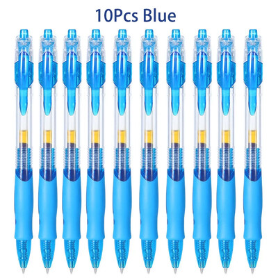 10PCS Στυλό τζελ υψηλής χωρητικότητας Stationery Kawaii Στυλό γραφής Μαύρο/κόκκινο/μπλε Μελάνι 0,5mm Μπλε Στυλό Γραφείου Σχολικά Προμήθειες