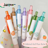 4 DB/Szett Színes zselés toll diákoknak Aranyos gyümölcs zselé tintatoll 0,5 mm-es többszínű tollak Graffiti festő tollak Iskolai felszerelések