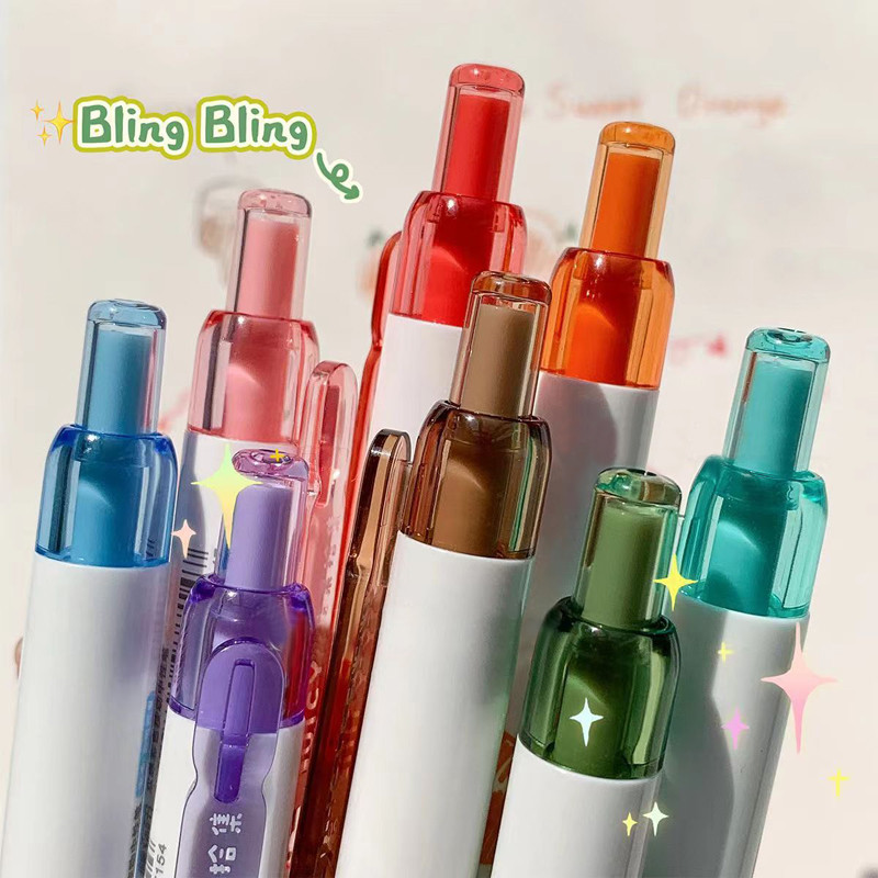 4 DB/Szett Színes zselés toll diákoknak Aranyos gyümölcs zselé tintatoll 0,5 mm-es többszínű tollak Graffiti festő tollak Iskolai felszerelések