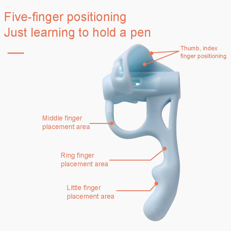 Többszínű ötujjas tolltartó gyerekeknek szilikon íráshelyzet-korrekcióval, tolltartóval, írószerrel
