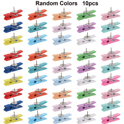 10 бр. Дървени щипки Щипки за натискане Щипки Щипки за коркова дъска Карфици за произведения на изкуството Щипки за Направи си сам Занаяти Художествени проекти Фото Офис Консумативи