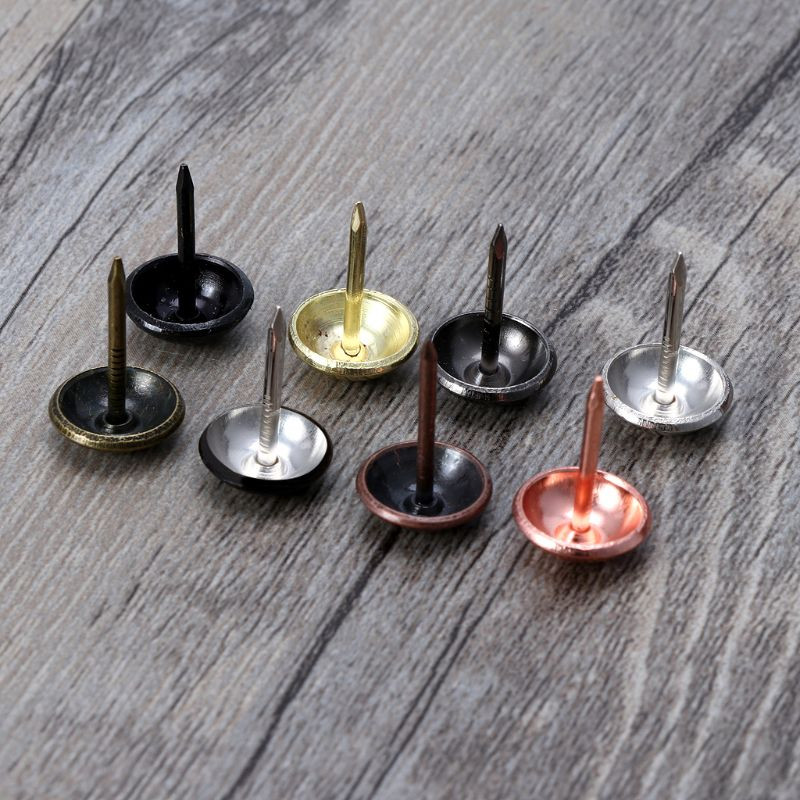 100 τμχ Αντίκες ορειχάλκινες ταπετσαρίες καρφιά Έπιπλα καρφίτσες Pushpins Hardware Decor Dropshipping
