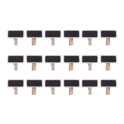 20 бр. Дървени щипки за мини черна дъска Направи си сам Парти Начало Декор Занаяти Изкуства Марк Черни дъски Малки щипки Мемо Хартия Отметка Снимки Щипки