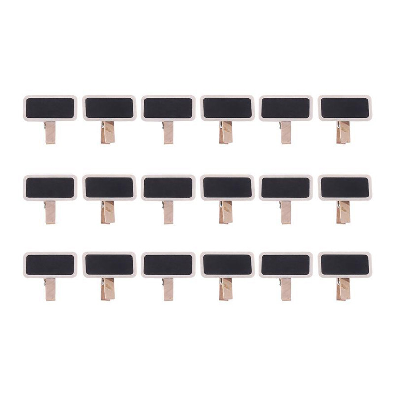 20 бр. Дървени щипки за мини черна дъска Направи си сам Парти Начало Декор Занаяти Изкуства Марк Черни дъски Малки щипки Мемо Хартия Отметка Снимки Щипки