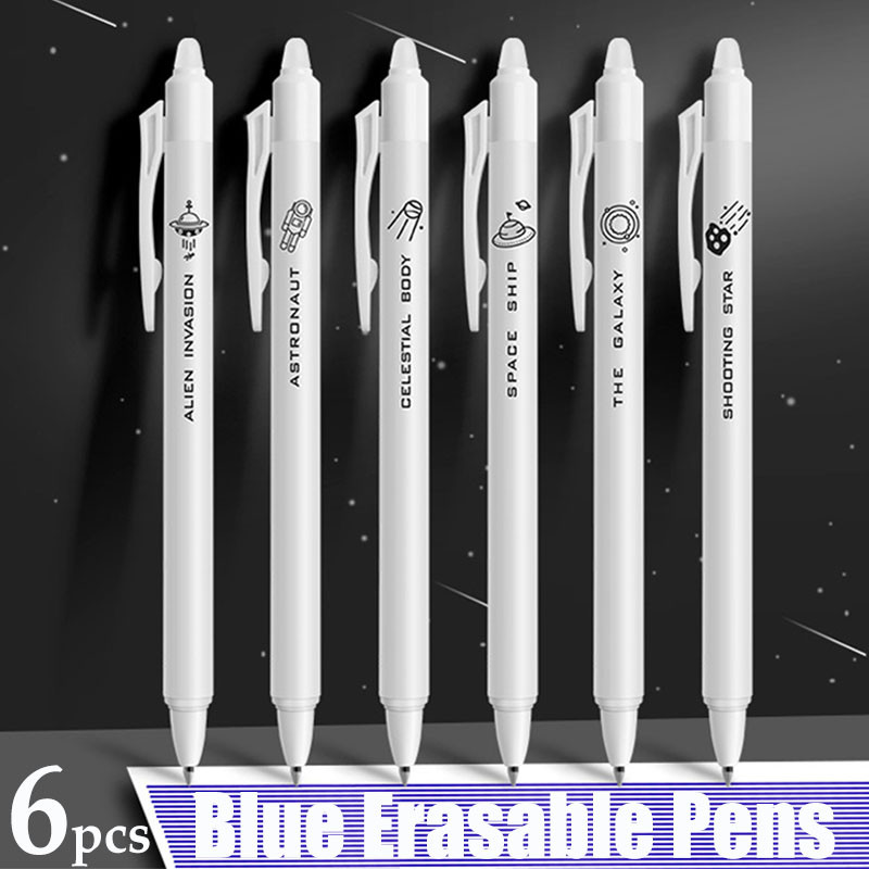 6 db törölhető zselés toll készlet kék fekete tintával 0,5 mm-es utántöltő gyerekeknek íráshoz Ajándékok iskolai irodaszerek Kawaii aranyos írószerek