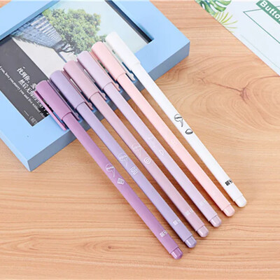 6 τμχ/σετ Creative Cute Morandi Simple Gel στυλό Kawaii Quick Drying Cap Neutral Supplies Σετ στυλό gel