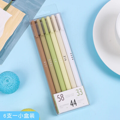 6 τμχ/σετ Creative Cute Morandi Simple Gel στυλό Kawaii Quick Drying Cap Neutral Supplies Σετ στυλό gel