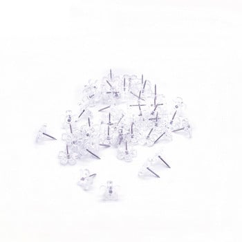 100 бр./кутия Прозрачни щифтове с форма на цвете Thumbtack Щифтове за дъска Рисуване Снимка Стена Ученици Офис Училищни пособия