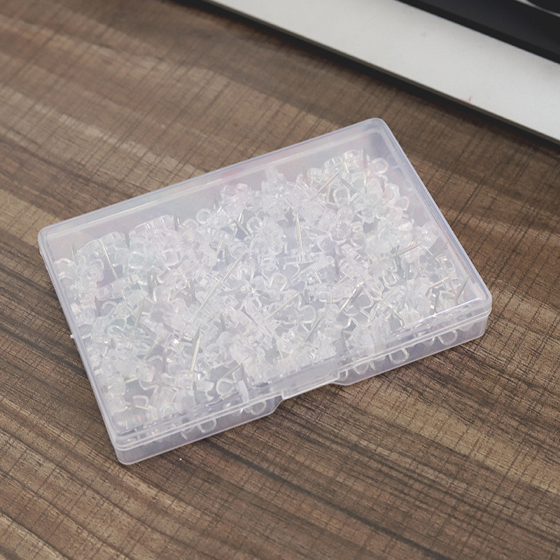 100 бр./кутия Прозрачни щифтове с форма на цвете Thumbtack Щифтове за дъска Рисуване Снимка Стена Ученици Офис Училищни пособия