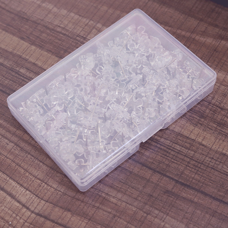 100 бр./кутия Прозрачни щифтове с форма на цвете Thumbtack Щифтове за дъска Рисуване Снимка Стена Ученици Офис Училищни пособия