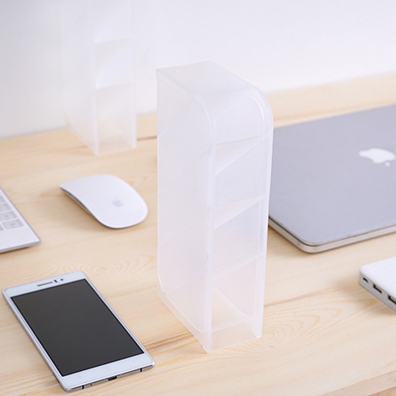 Többfunkciós 4 rácsos tolltartó Pp műanyag matt íróasztal szervező iskolai kellékek írószerek tárolása Irodai tolltartó