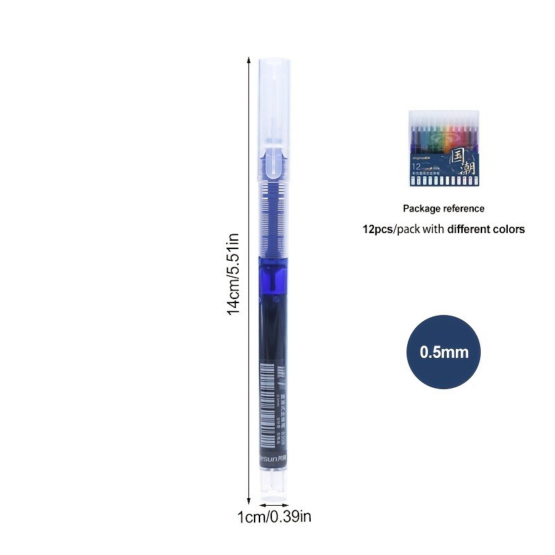 12 színű Fastdry zselés toll készlet 0,5 mm fekete kék iskolai irodai egyenes folyékony görgős toll gördülő golyóstoll irodai kiegészítők
