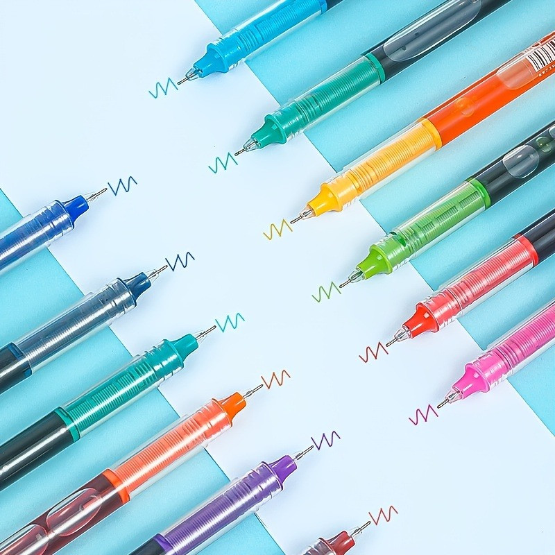 12 színű Fastdry zselés toll készlet 0,5 mm fekete kék iskolai irodai egyenes folyékony görgős toll gördülő golyóstoll irodai kiegészítők