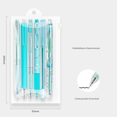 6 db/készlet Kawaii rózsaszín zselés toll 0,5 mm-es kreatív, aranyos, semleges fekete tintatoll gyerekeknek, iskolai irodai ajándék, írás vissza az iskolába