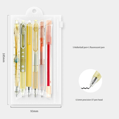 6 db/készlet Kawaii rózsaszín zselés toll 0,5 mm-es kreatív, aranyos, semleges fekete tintatoll gyerekeknek, iskolai irodai ajándék, írás vissza az iskolába